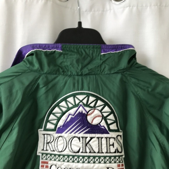Vintage STARTER Colorado Rockies 1995 Coors Field Staff Windbreaker Jacket Zip - Picture 10 of 14